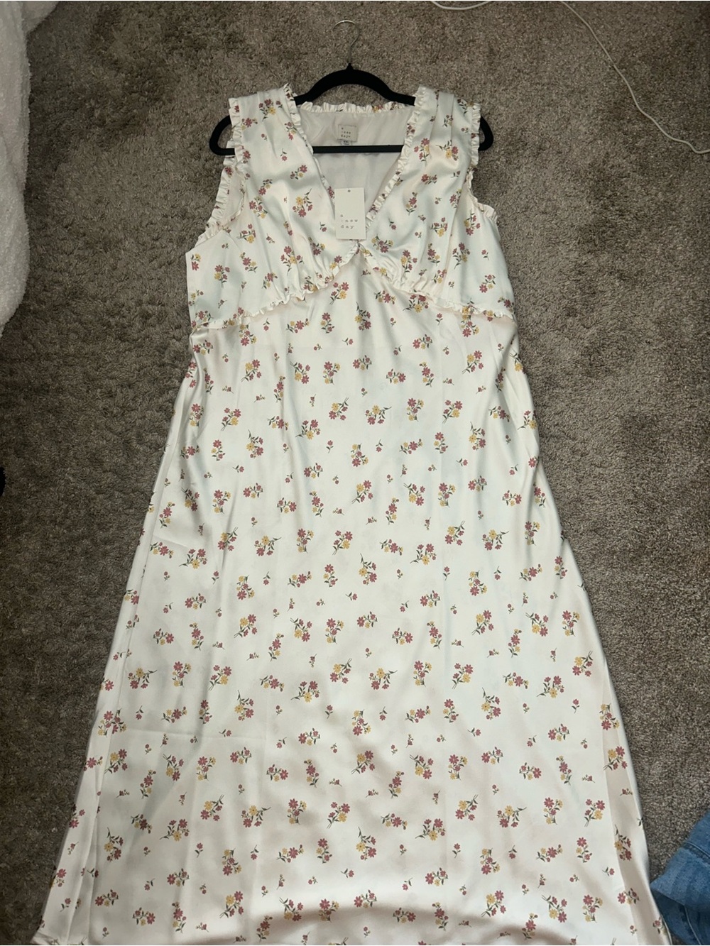a new day Cream Maxi Dress with Pink and Yellow Floral Print